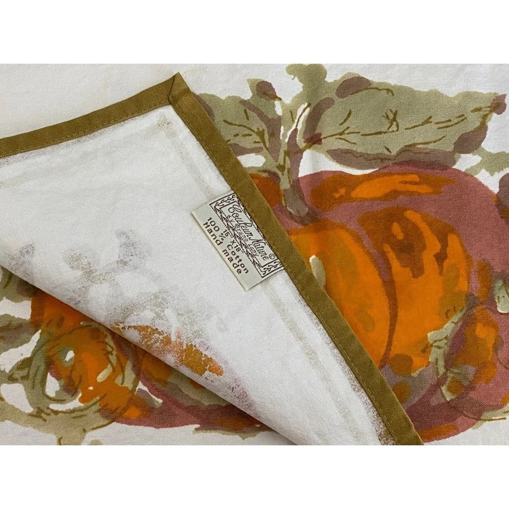 Couleur Nature Bruno Lamy Pumpkin Cotton Placemats & Napkins 4 each Fall Harvest